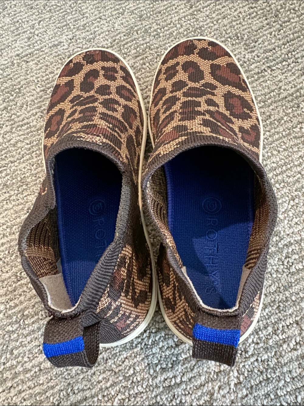 Rothy's Leopard Knit Slip-On Sneakers - Brown & Black - Picture 3 of 4